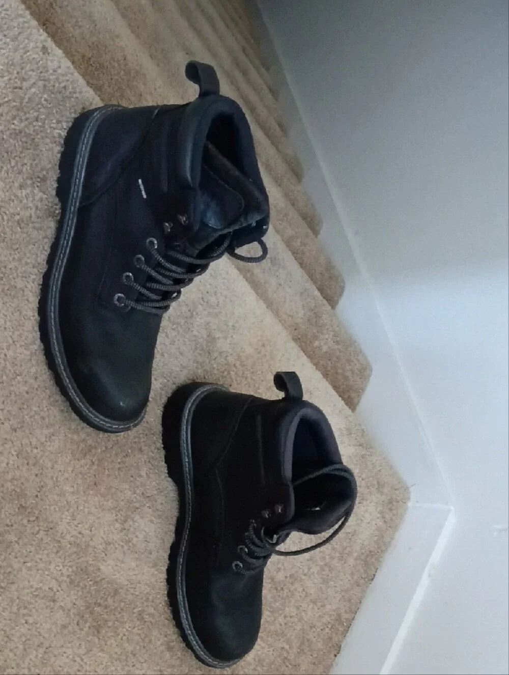 Wolverine Men's Black Lace-Up Work Boots
